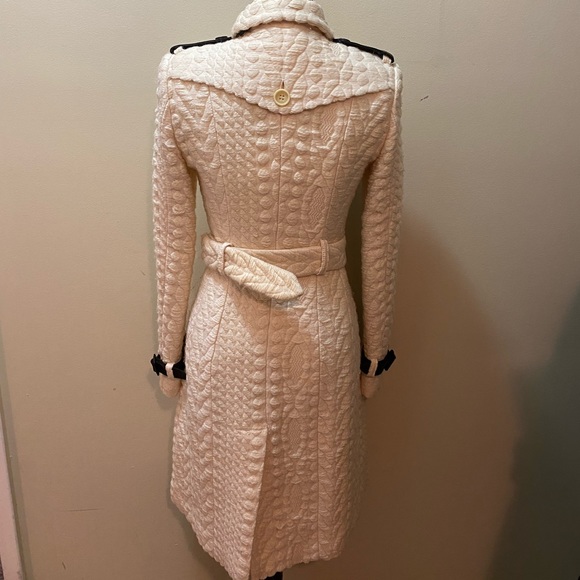 Burberry prorsum runway knit effect white ivory trench coat - Picture 4 of 16